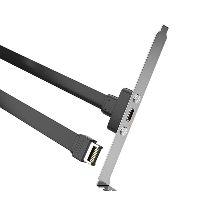 Cable Deflector USB3.1 de 19 Pines/TYPE-E una TYPE-C Chasis Madre Frontal C Bit PCI 10 Gbps Cable Plano Corto de 80 Cm