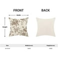 thumbnail image 5 of Spring Brown Floral Pillow Covers 18x18 Inch Set of 2, Chinoiserie Brown Flower Decorative Throw Pillowcase Vintage Floral Outdoor Cushion Cover for Sofa Couch Living Room Bed Decor, 5 of 6