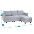 thumbnail image 4 of Elizabeth Modern DIY Collection-Color:Gray,Fabric:Linen,Style:Sofa with Ottoman, 4 of 12