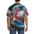 thumbnail image 3 of Fotbe Bubbles Axolotl Fantasy Camisa Estampada de Manga Corta para Hombre, Casual de Verano, Estilo Playero, Sin Arrugas-Large, 3 of 5