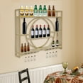 thumbnail image 3 of Gold Wall Mounted Hanging Metal Wine Rack Cabinet&Bottle Shelf 100*15*80cm, 3 of 7
