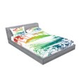 thumbnail image 2 of Ambesonne Colorful Fitted Sheet & Pillow Sham Set, Grunge Summer Scenery, Queen, Multicolor, 2 of 2