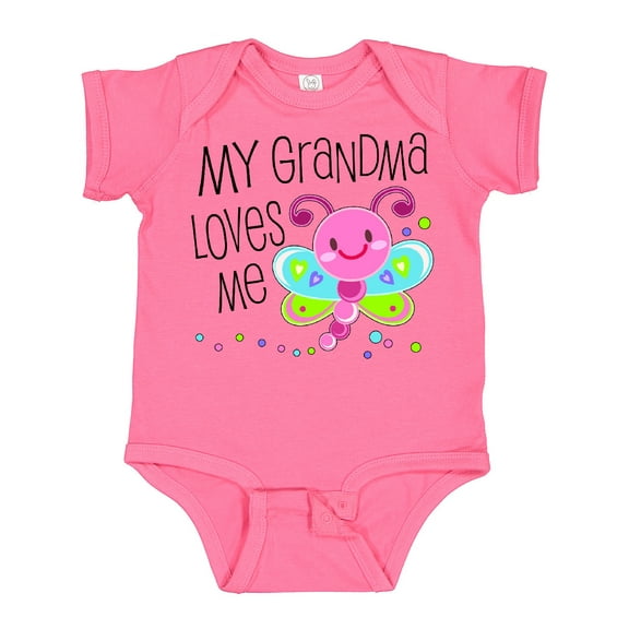 Inktastic My Grandma Loves Me Cute Dragonfly Boys or Girls Baby Bodysuit
