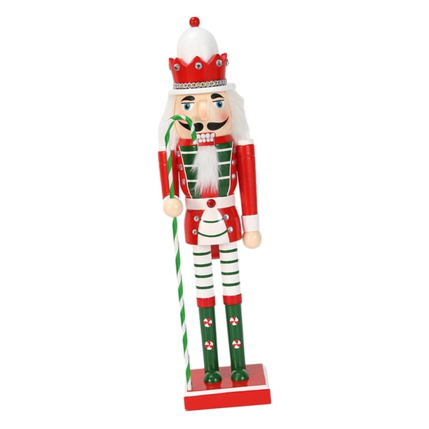 Adorno navideño de cascanueces de madera, figura tradicional de juguete de 9,84 pulgadas B