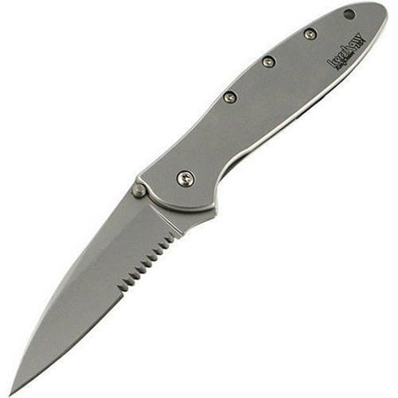 Kershaw 1660 Folding Pocket Knife, 3" 14C28N Steel Modified Drop Point Blade, 410 Stainless Steel Handle, Made in the USA
