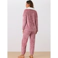 thumbnail image 3 of DARING DIVA Women's Fluffy Fleece Pullover Tops with Pants Plush Pajamas Sets Pink L, 3 of 6