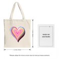 thumbnail image 3 of Colorful Heart Design Tote Bag - Vibrant Gradient Layers in Pink Blue Yellow & Orange on Light Background - Perfect for Shopping & Travel, 3 of 4