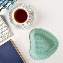 Woven Storage Baskets For Organizing Small Woven Basket For Desktop Remote Control Jewelry And Snacks Heart Shaped Decorative Basket Organizer