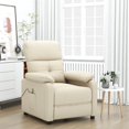 thumbnail image 1 of vidaXL Massage Recliner Chair Cream Fabric, 1 of 5