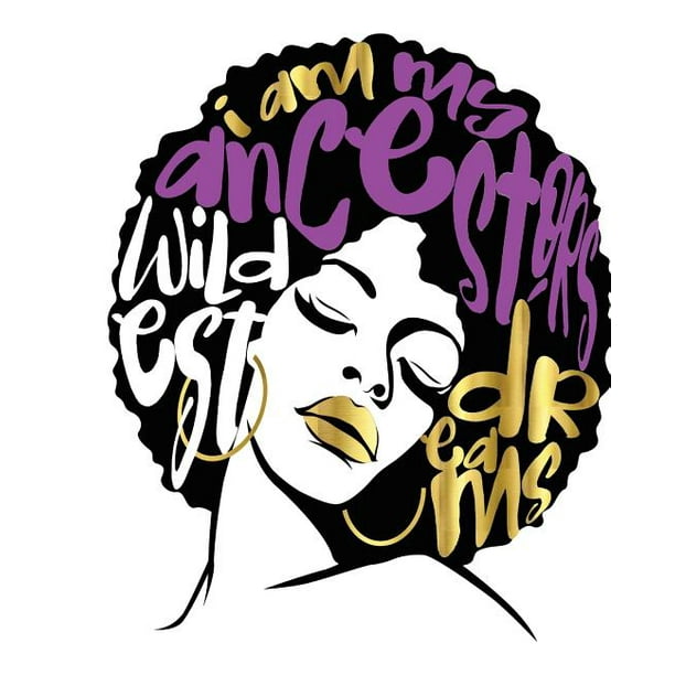I Am My Ancestors Wildest Dreams Afro Hair Purple Faux Gold Black Girl Magic Half And Half Paper Blank College Ruled Notes Sketch Math Story Writing Walmart Com