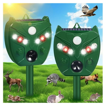 2 Pack Solar Ultrasonic Animal Repeller