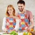 thumbnail image 3 of Pioneer Flower Floral Print Pattern Apron for Women and Men, Cotton Linen Waterproof with Pockets, Adjustable, 33x27 Inch for Kitchen, Gardening, BBQ, Salon, 3 of 6