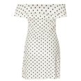 thumbnail image 6 of ZHOGXU Womens Polka Dot Print Strapless Bodycon Dresses Off Shoulder Short Sleeve Slim Fit Dresses 2026 Fashion,Outdoor, 6 of 9