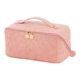 thumbnail image 2 of YAOMOBB Makeup Storage Pouch Great Capacity Travel Toiletry Storage Tool Faux Leather Makeup Brush Holder with Handle, 2 of 6