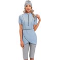 thumbnail image 5 of Maillot de Bain pour Femmes, Combinaison à Manches Courtes, Fermeture Éclair devant, 3 Pcs, 4TG, 5 of 5