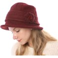 thumbnail image 3 of YooGuoGuo Wool Knit Bucket Hat for Women Vintage Elegant Floral Cloche Packable Warm Winter Caps for Cold Weather Gift, 3 of 7