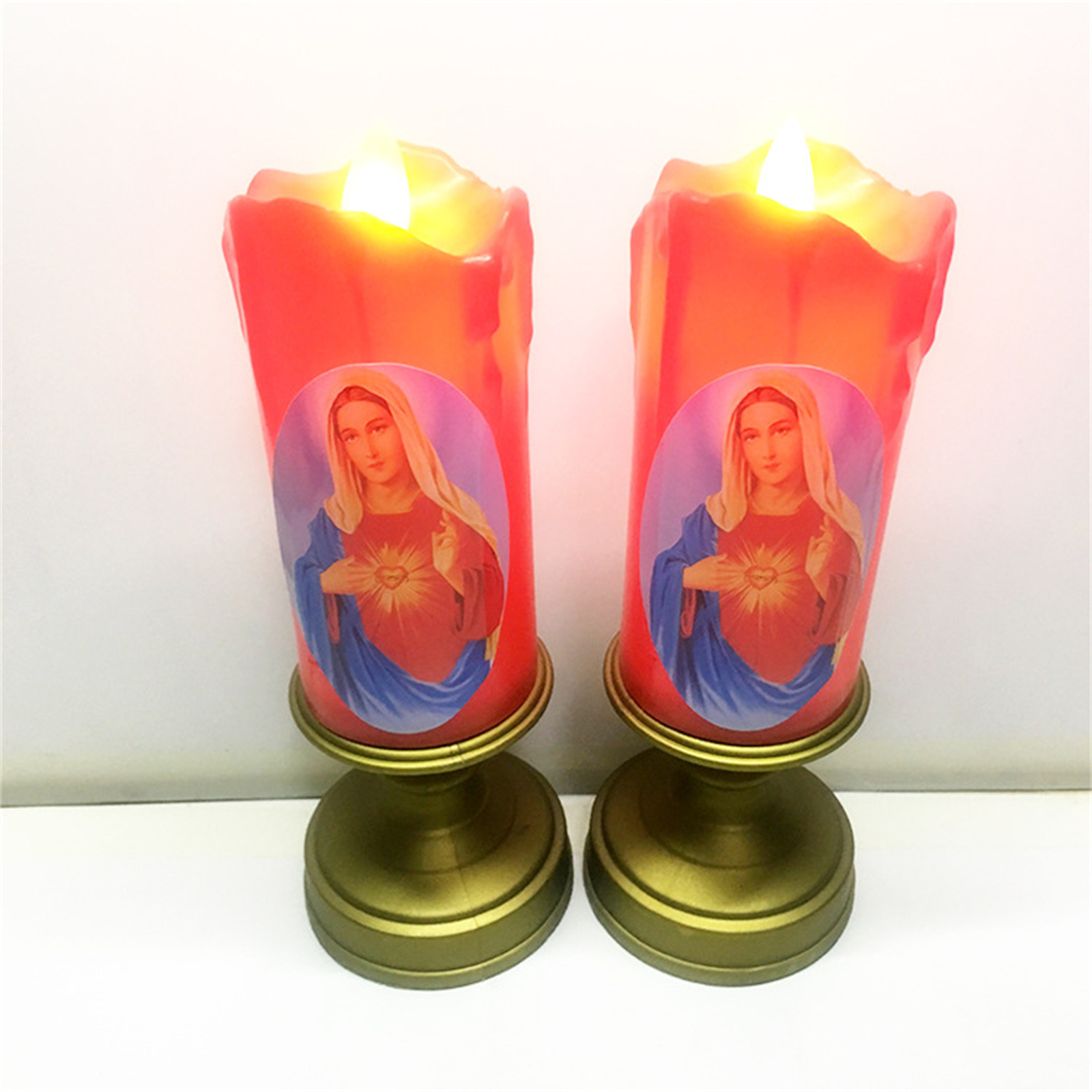 BESTYO Christ LED Candle Light Jesus Holy Figure Romantic Tealight