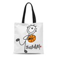 thumbnail image 1 of SIDONKU Canvas Tote Bag Bball Basic Stick Figure Basketball and Sports Figures Player Reusable Handbag Shoulder Grocery Shopping Bags, 1 of 1