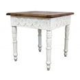 thumbnail image 2 of HomeRoots 488539 24 x 24 x 24 in. Ivory & Brown Solid Wood Square End Table, 2 of 5