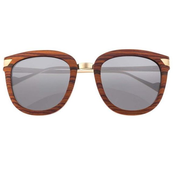 Earth Wood ESG033MG Nissi Unisex Sunglasses with Polarized Lenses, Mahogany & Black