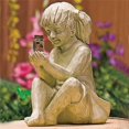 thumbnail image 1 of Estatuas grandes para niños de jardín, tarro de luciérnaga iluminado con energía solar, decoración artística para jardín de niñas, regalos de adorno para interiores y exteriores, 7,5 pulgada, 1 of 5