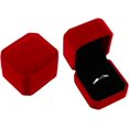 thumbnail image 1 of HUGFEGWE Square Velvet Ring Display Case, Jewelry Box Wedding Travel Ring Box Ring Holder Velvet Gift Packaging Box Jewelry Box(red), AM15SD072KDUS UA824-22793, 1 of 7