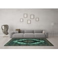 thumbnail image 3 of Ahgly Company Indoor Rectangle Persian Turquoise Blue Traditional Area Rugs, 7' x 10', 3 of 4