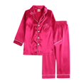thumbnail image 1 of Pijamas de satén de seda para niños, ropa sólida para niño y niña, traje de salón, ropa de dormir bonita para adolescentes, pijamas de Navidad para familia, 2023, 1 of 4