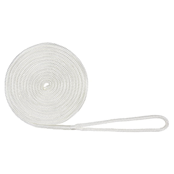 Extreme Max 3006.2924 BoatTector Double Braid Nylon Dock Line - 3/8" x 15', White