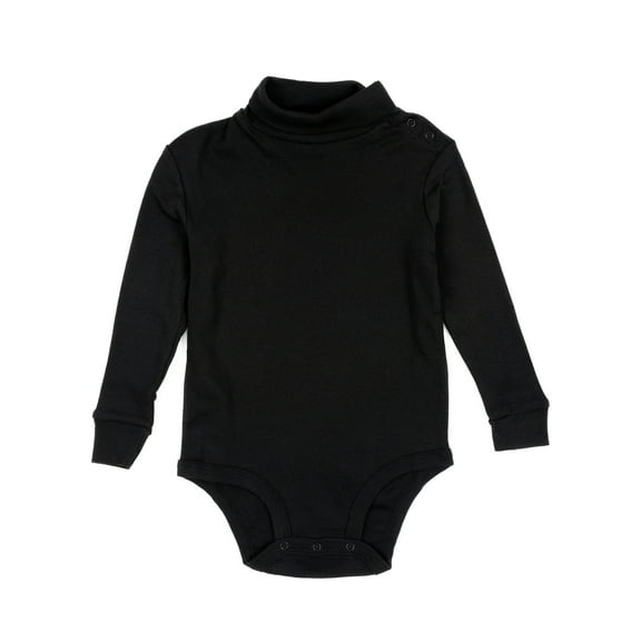 Leveret Baby Turtleneck Bodysuit Cotton Black 18 Month