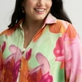 thumbnail image 3 of Women's INTEMPO™ Plisse Print Button Front Shirt Color: Tie Dye Size: XX LARGE, 3 of 4
