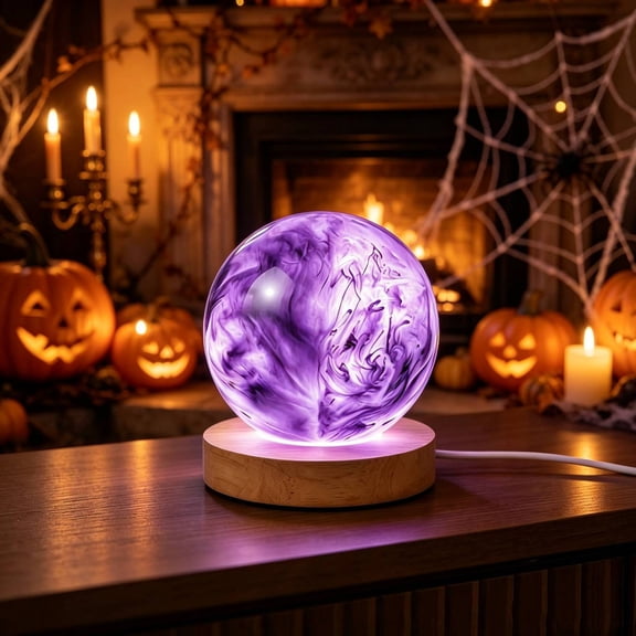 Tarmeek USB Rechargeable Crystal Night Light, Eye Care Mood Light for Home Decor, Portable Resin Lamp with Wooden Base, Office Lamp & Wall Lamp