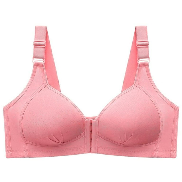 D8 Front Button Closure Bra for Women Wirefree Soft Bralette