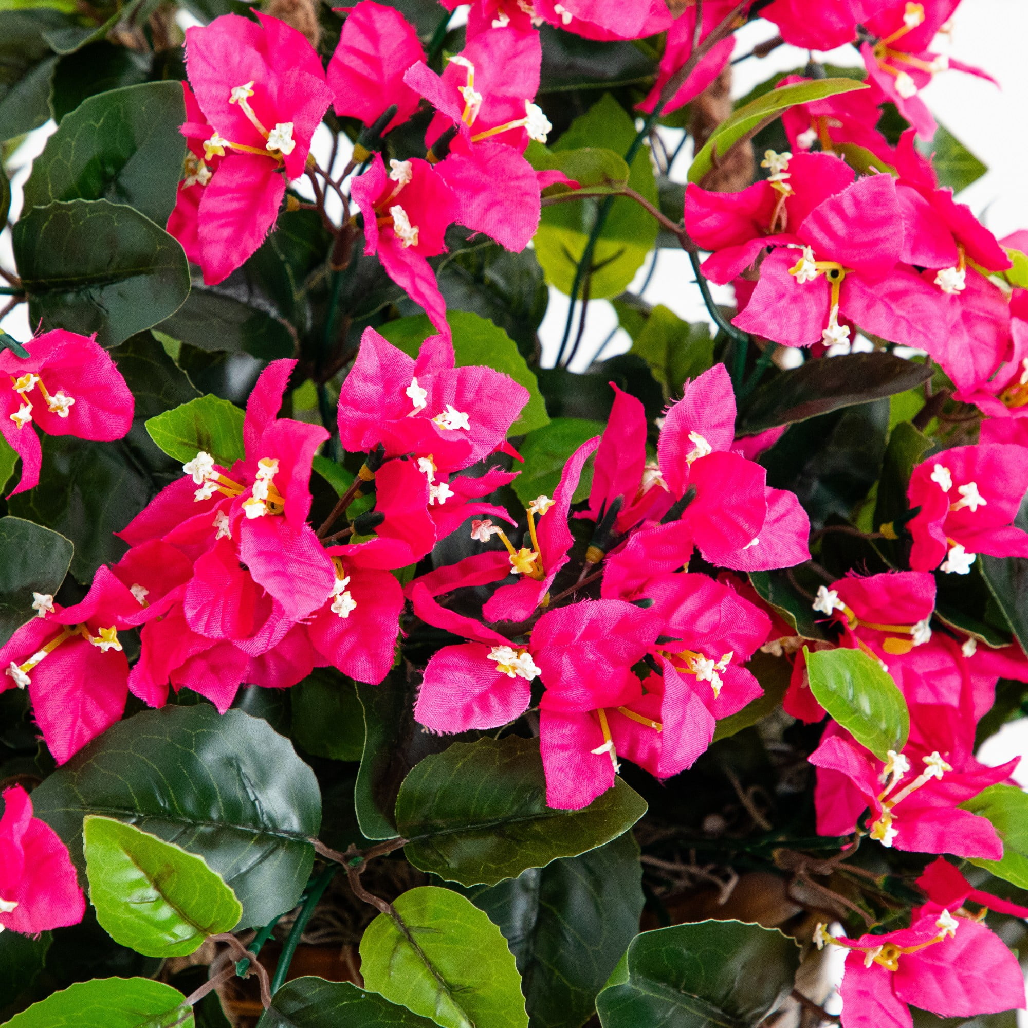 Nearly Natural UV-Resistant Outdoor Artificial Bougainvillea with Hanging Basket - 28" - Pink