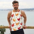 thumbnail image 6 of Fuzoiu Colorful Flower Chickens Print Men's Workout Tank Tops,Sleeveless Gym Shirt Quick Dry,Fitness Bodybuilding T-Shirt,Muscle Athletic Workout Tee-, 6 of 7