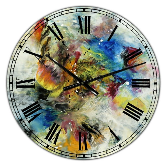 Designart Oversized Multicolor Analog Round Modern Wall Clocks, CLM25035-C23