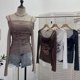 thumbnail image 5 of Camisola de manga larga con protección solar y malla de un solo hombro para mujer, estilo retro Y2K, para chica sexy, traje de dos piezas, atuendos diarios, 5 of 5