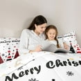 thumbnail image 5 of Manfei Merry Xmas Bedding Comforter Set,Kawaii Christmas Tree Twin Comforter Sets,Red Black Snowflake Bedding Set For Girl,Super Cozy Room Decor Reversible,2pcs, 5 of 8