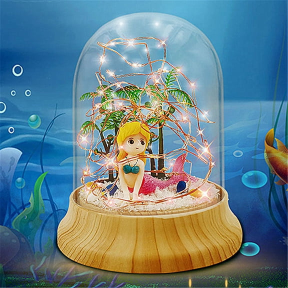 Make Your Own Night Light Mermaid DIY Kits for Girls,Bunny Toys for Kids Ages 4-8 ,Arts and Crafts Lamp Project for Girls(USB Upgrade Edition),Gifts for 4 5 6 7 8 9 10 Year Old Girl with Greeting Card