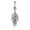 Silver, variant on jiaroswwei Women Rhinestone Leaf Shape Pendant Navel Button Belly Ring Piercing Jewellry