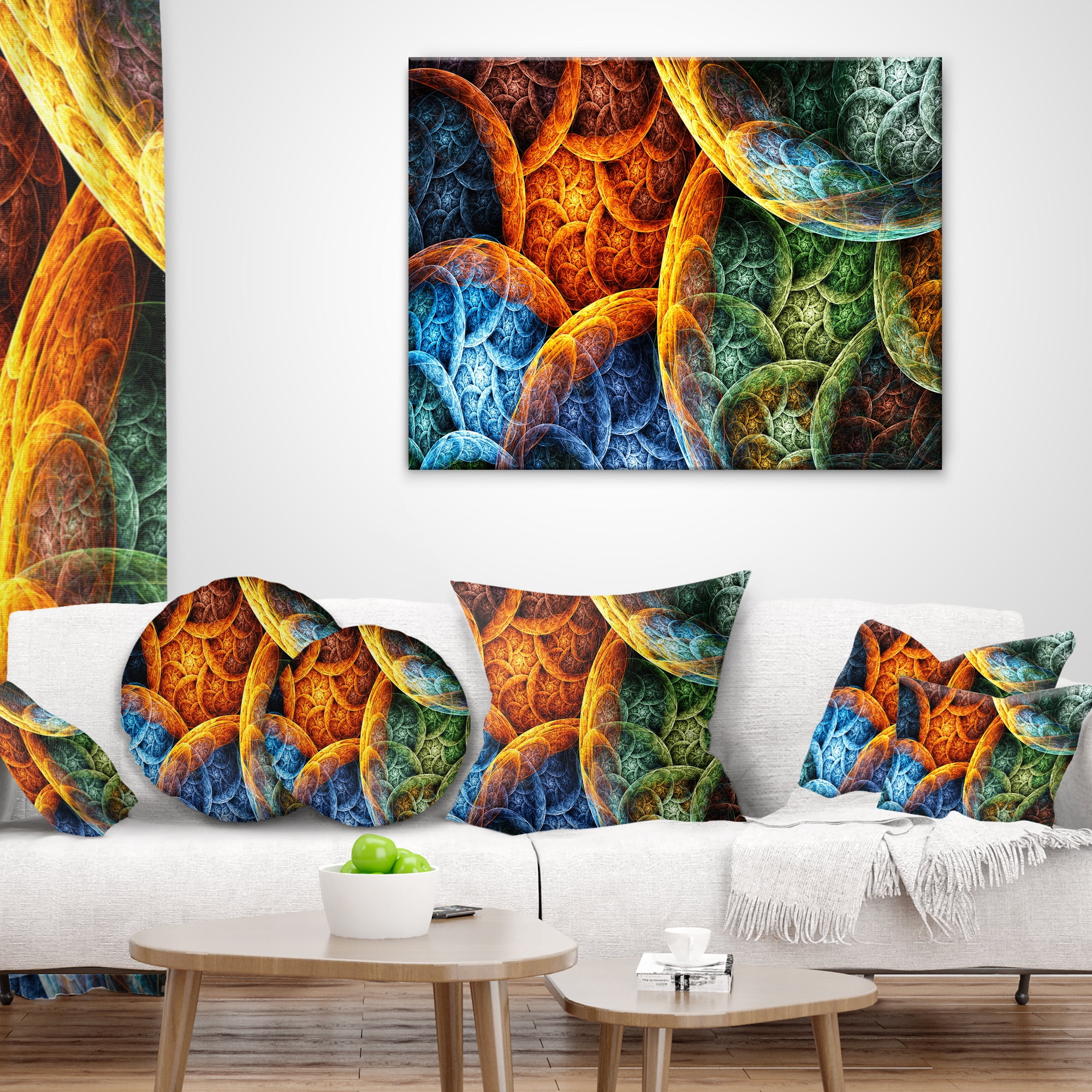 Designart Vibrant Colorful Clouds - Abstract Throw Pillow - 16x16