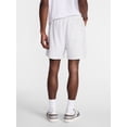 thumbnail image 3 of No Boundaries Men's Fleece Jogger Shorts, 6 in Inseam, Men's Sizes XS-5XB, Platinum Grey Heather, 3 of 5