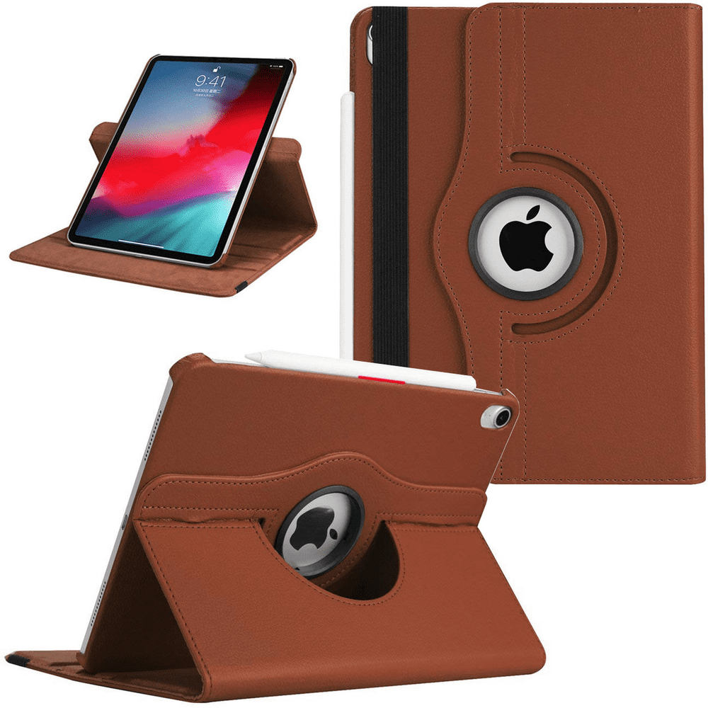360 Degree Smart Rotating Leather Case for iPad Pro 11 inch Brown