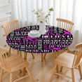 thumbnail image 3 of Breast Cancer Round Fitted Tablecloth with Elastic Edge,Dining Table Cover Waterproof,Outdoor Round Tablecloth for Camping,Dining,Indoor and Outdoor, 3 of 7