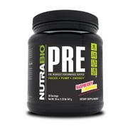 NutraBio PRE Workout Powder - Old Formula- Sustained Energy, Mental Focus, Endurance - Beta Alanine, Creatine, Caffeine, Electrolytes - 20 Servings - Raspberry Lemonade