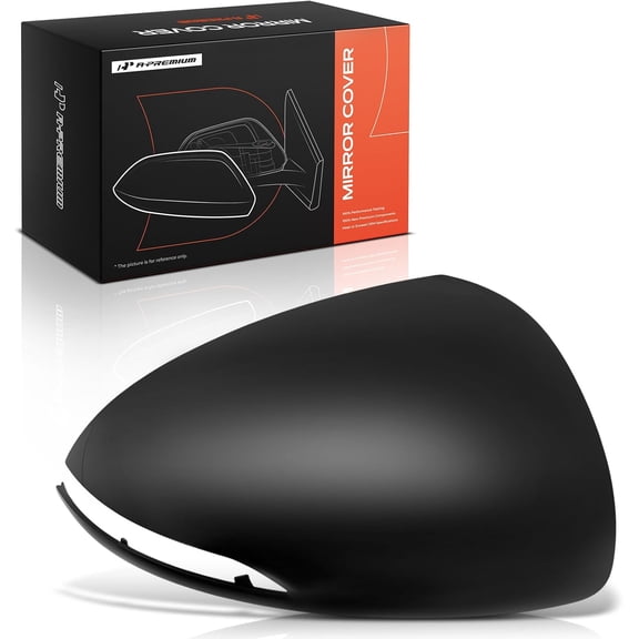 A-Premium Passenger Side Rearview Mirror Cover Cap - Compatible with Hyundai Sonata 2020 2021 2022 2023 - Smooth Black, with Turn Signal Hole