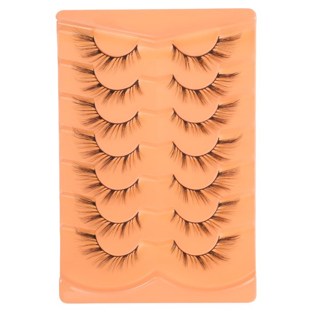 unbranded 7Pares Pestañas Falsas Fox Eye Estilo Wispy Con Aplicación Sencilla Y Extendida
