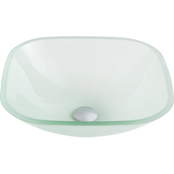 ANZZI Victor 16.5" Tempered Glass Vessel Sink in Lustrous Frosted Finish