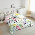 thumbnail image 3 of Castle Fairy Colorful Flowers 3 Pieces Queen Comforter Set for Boys Girls,Chic Floral Blossoms Ultra Soft Bedding Sets,Retro Vintage Aesthetic Bedding Comforter Set Breathable,Ultra Soft Home Decor, 3 of 8
