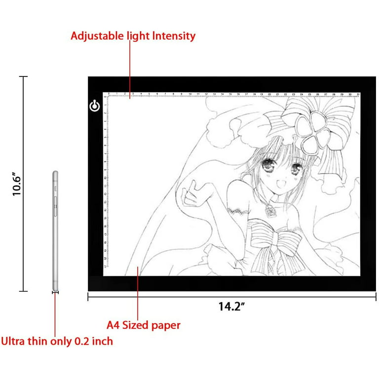 A4 Tracing Pad LED Light Board Artists Light Boxes, Portable Ultra-Thin  Adjustable USB Power Artcraft LED Trace Light Pad for Drawing, Sketching